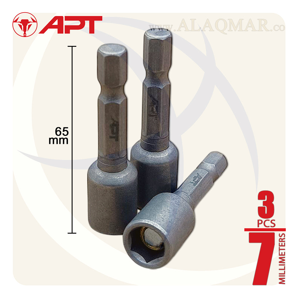 لقم ربط صواميل جمالون ممغنط 7ملي (3قطع) AH13043-7 APT