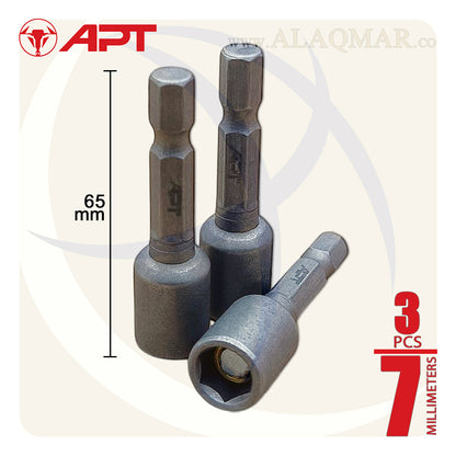 لقم ربط صواميل جمالون ممغنط 7ملي (3قطع) AH13043-7 APT