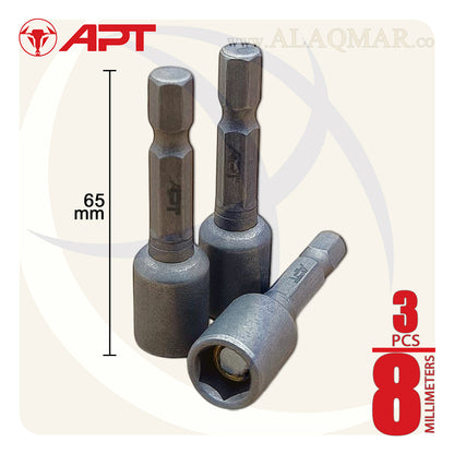 لقم ربط صواميل جمالون ممغنط 8ملي (3قطع) AH13043-8 APT