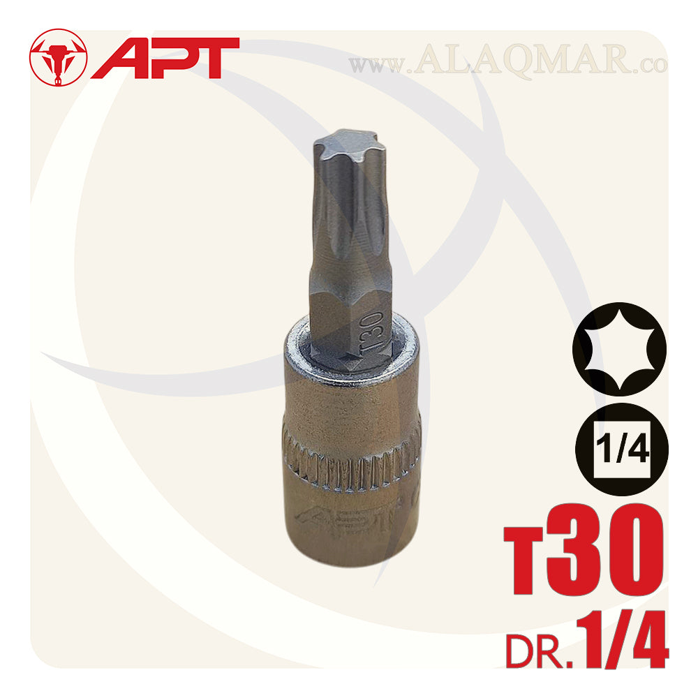 لقمة رباط الن نجمة توركس T30 مربع 1/4بوصة CrV 149030T APT