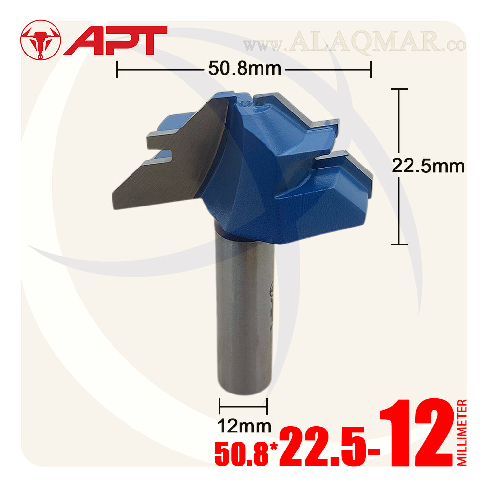بنطة راوتر تجميع أخشاب قطر 22.5 مم - كعب 12 مم 45D LOCK MITER 50.8*22.5 955508225012 APT