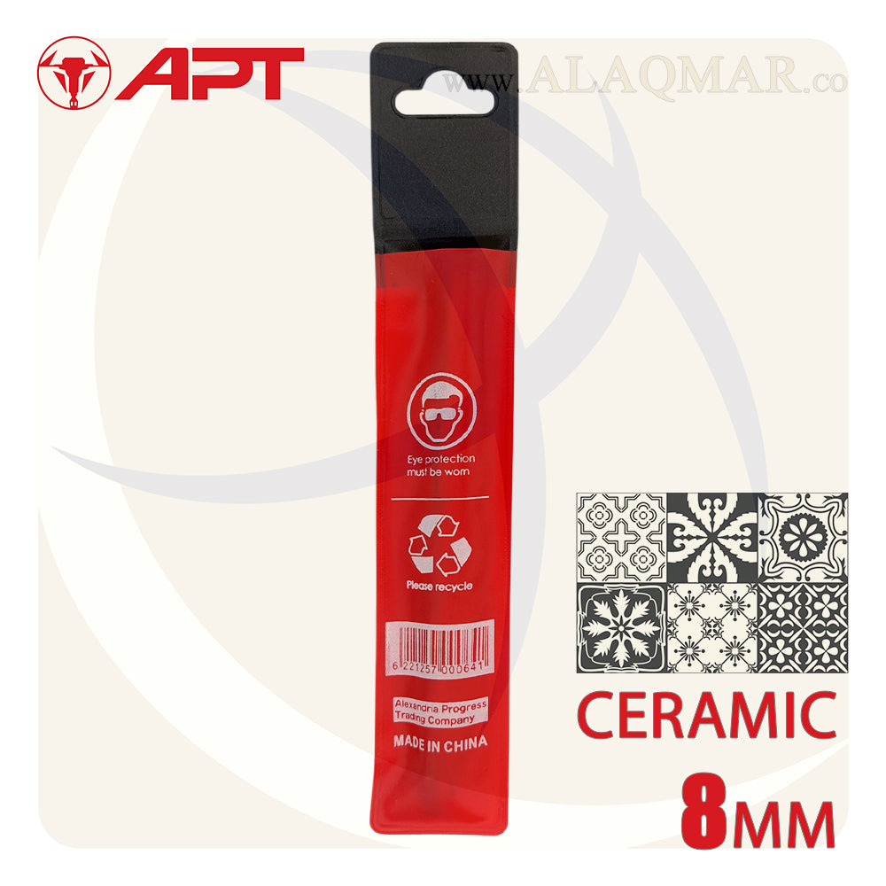 بنط فدية سن مثلث متعدد زجاج و سيراميك و بورسلين 8ملي طول 100ملي 96000800810 APT