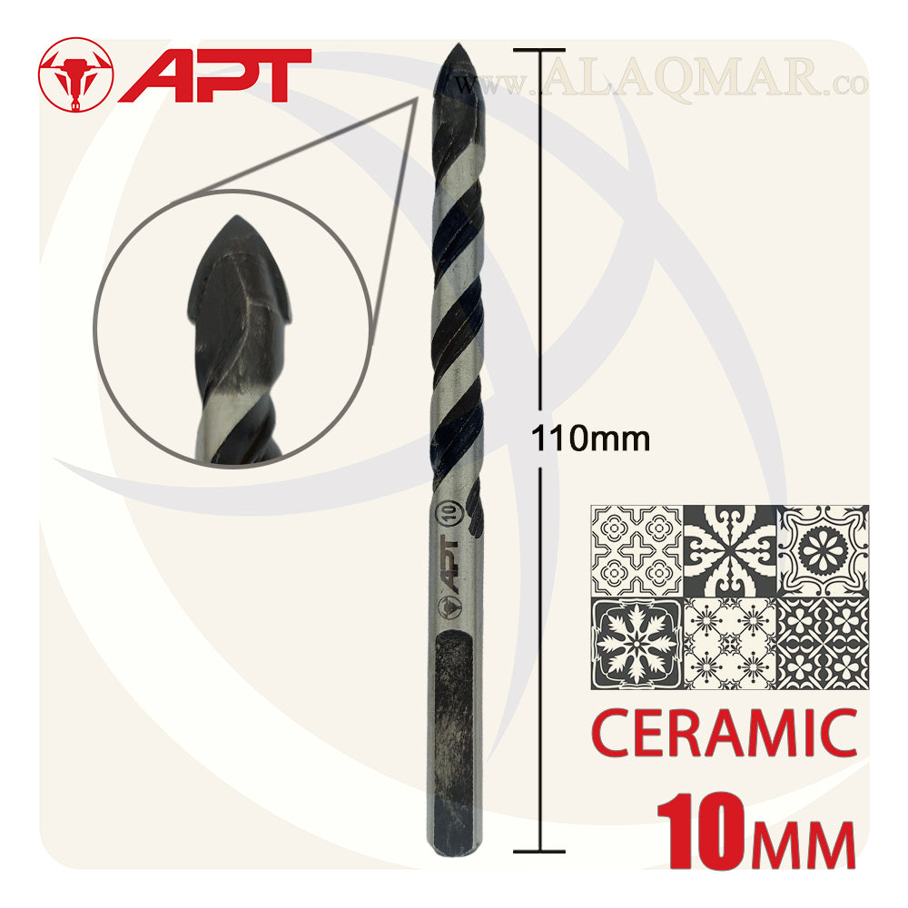 بنط فدية سن مثلث متعدد زجاج و سيراميك و بورسلين 10ملي طول 110ملي 96000801011 APT