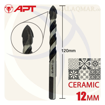 بنط فدية سن مثلث متعدد زجاج و سيراميك و بورسلين 12ملي طول 120ملي 96000801212 APT