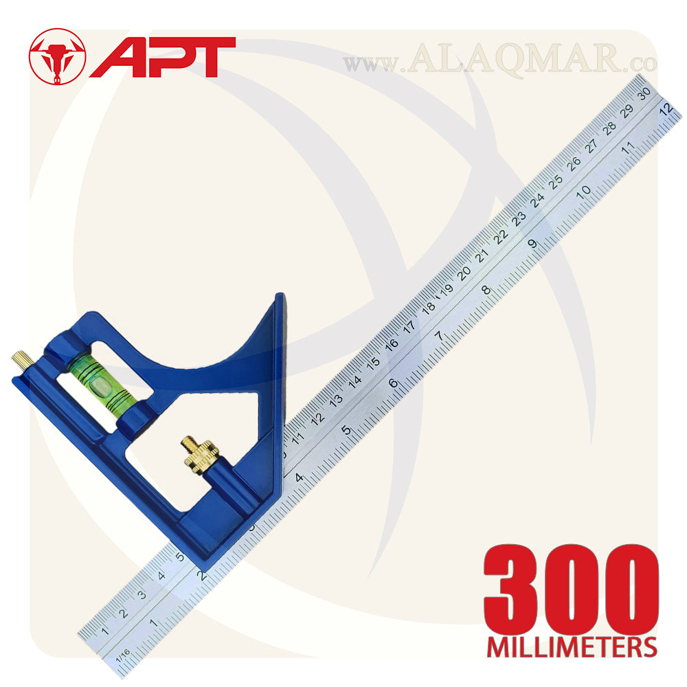 زاوية كومبينشن متحركة 45-90 و ميزان 12بوصة 300ملي AH-SL114-12 APT