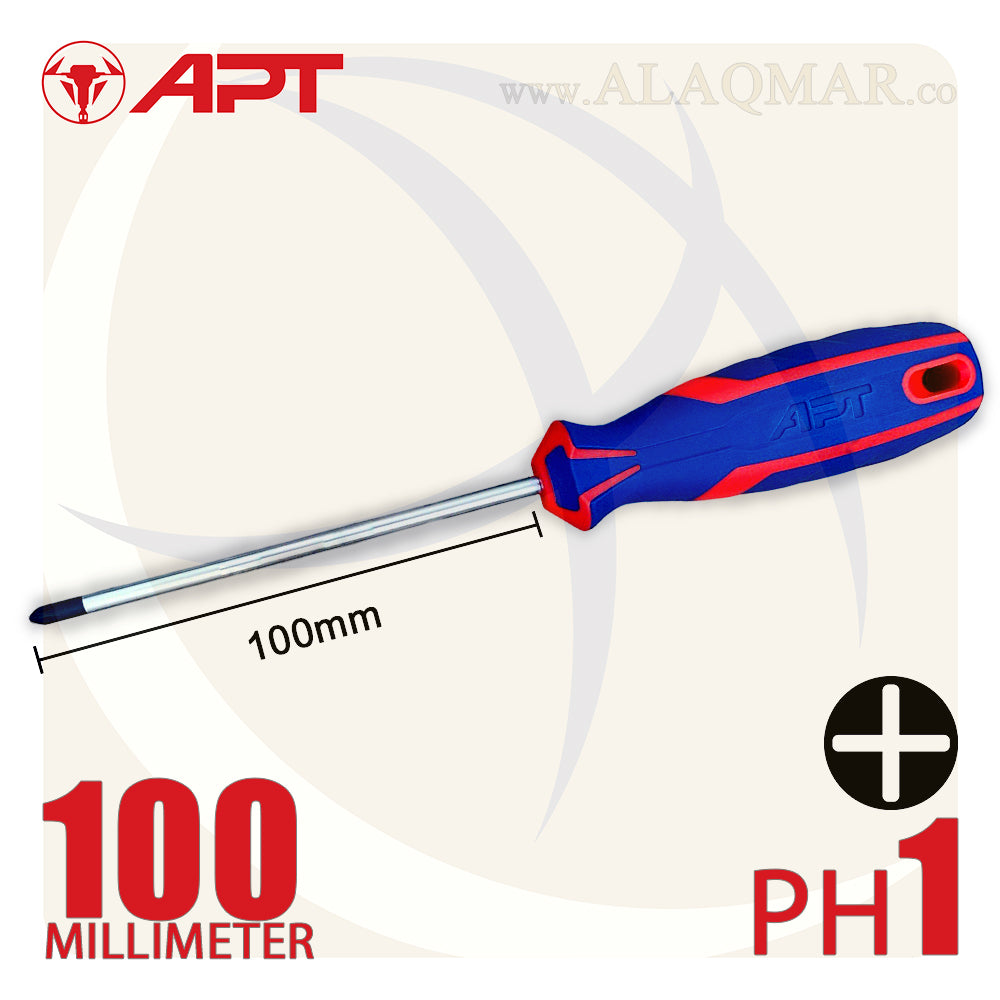 مفك صليبة PH1 طول 100ملي 2 لون AH142274 APT