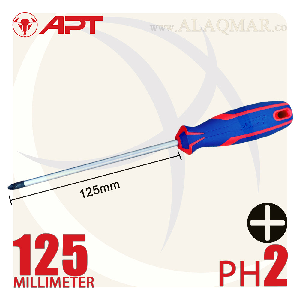 مفك صليبة PH2 طول 125ملي 2 لون AH142274 APT