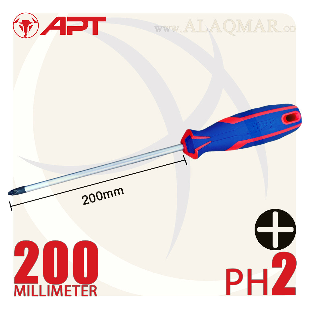 مفك صليبة PH2 طول 200ملي 2 لون AH142274 APT
