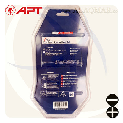 طقم مفك الكترونيات عادة و صليبة 7ق 2 لون AH147078-7A APT