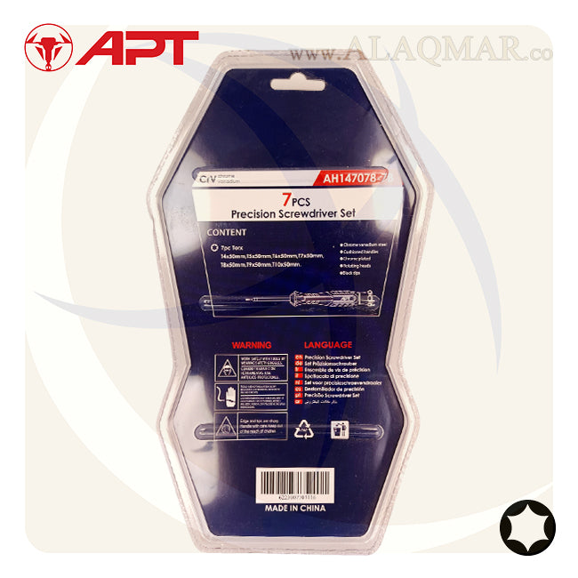 طقم مفك الكترونيات نجمة توركس 7ق 2 لون AH147078-7B APT