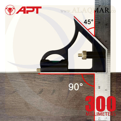 زاوية كومبنيشن متحركة 45-90 و ميزان 12بوصة 300ملي DL2G-1 APT
