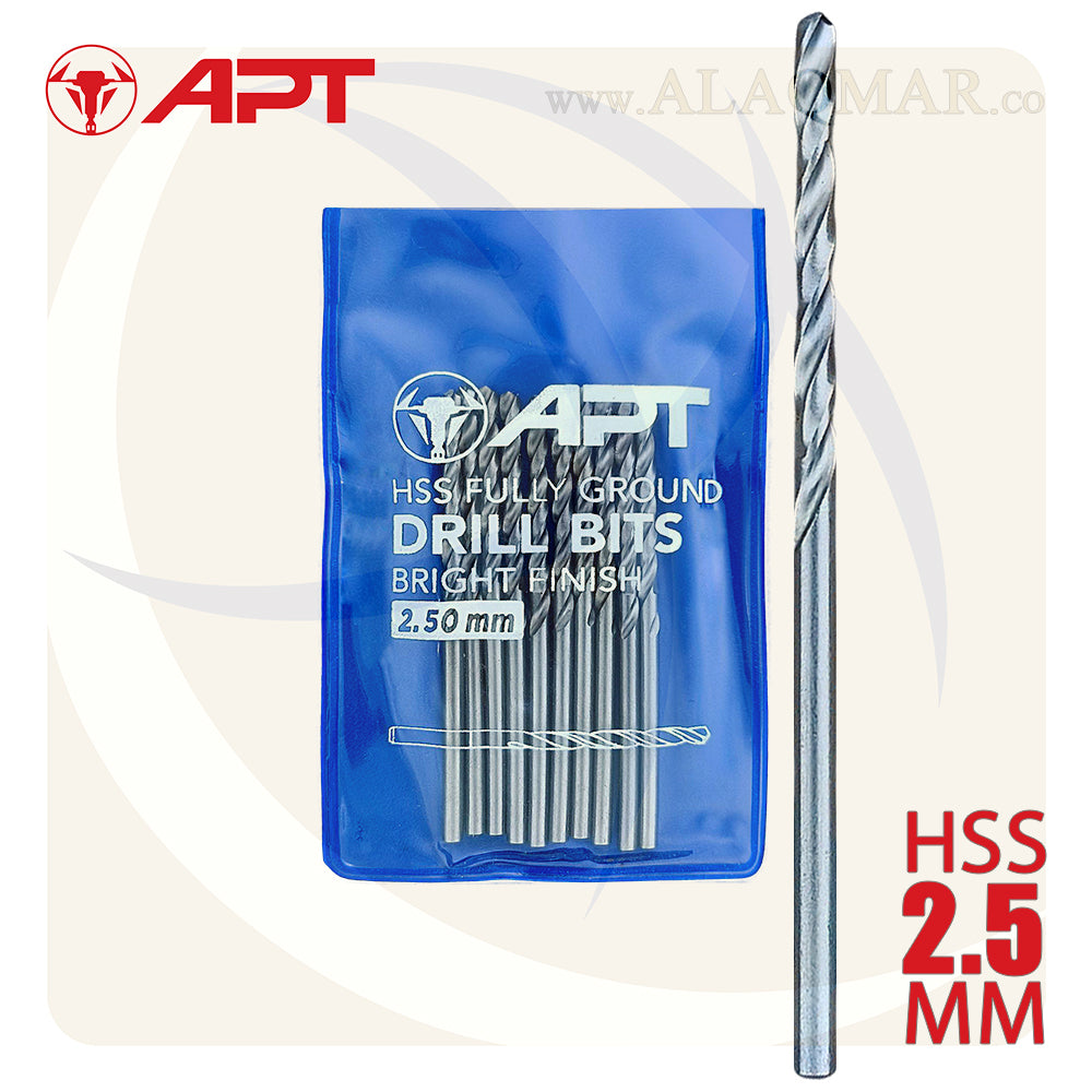 بنط حدادي ابيض 2.50ملي HSS 9640000250 APT