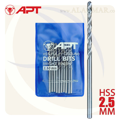 بنط حدادي ابيض 2.50ملي HSS 9640000250 APT