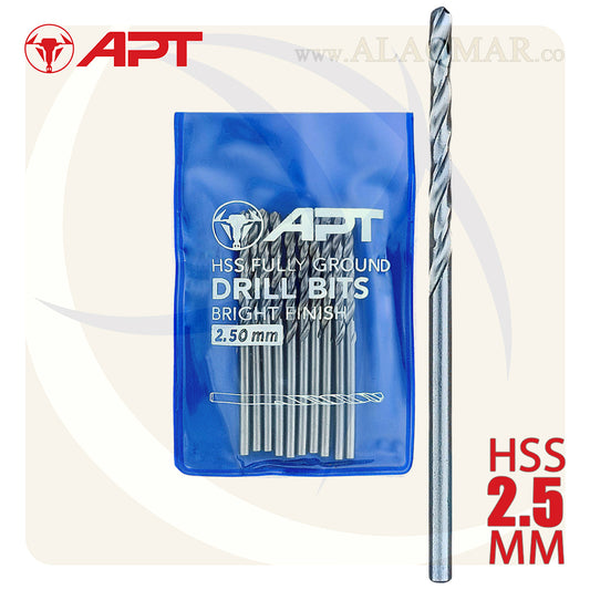 بنط حدادي ابيض 2.50ملي HSS 9640000250 APT