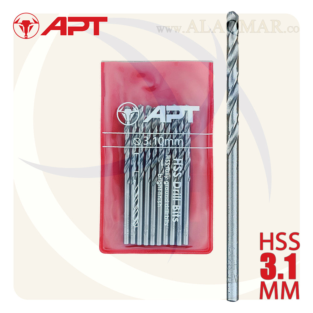 بنط حدادي ابيض 3.10ملي HSS 9640000310 APT