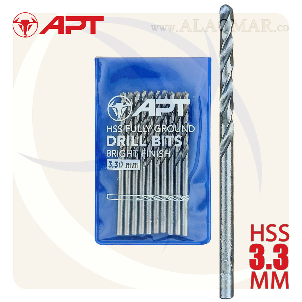 بنط حدادي ابيض 3.30ملي HSS 9640000330 APT