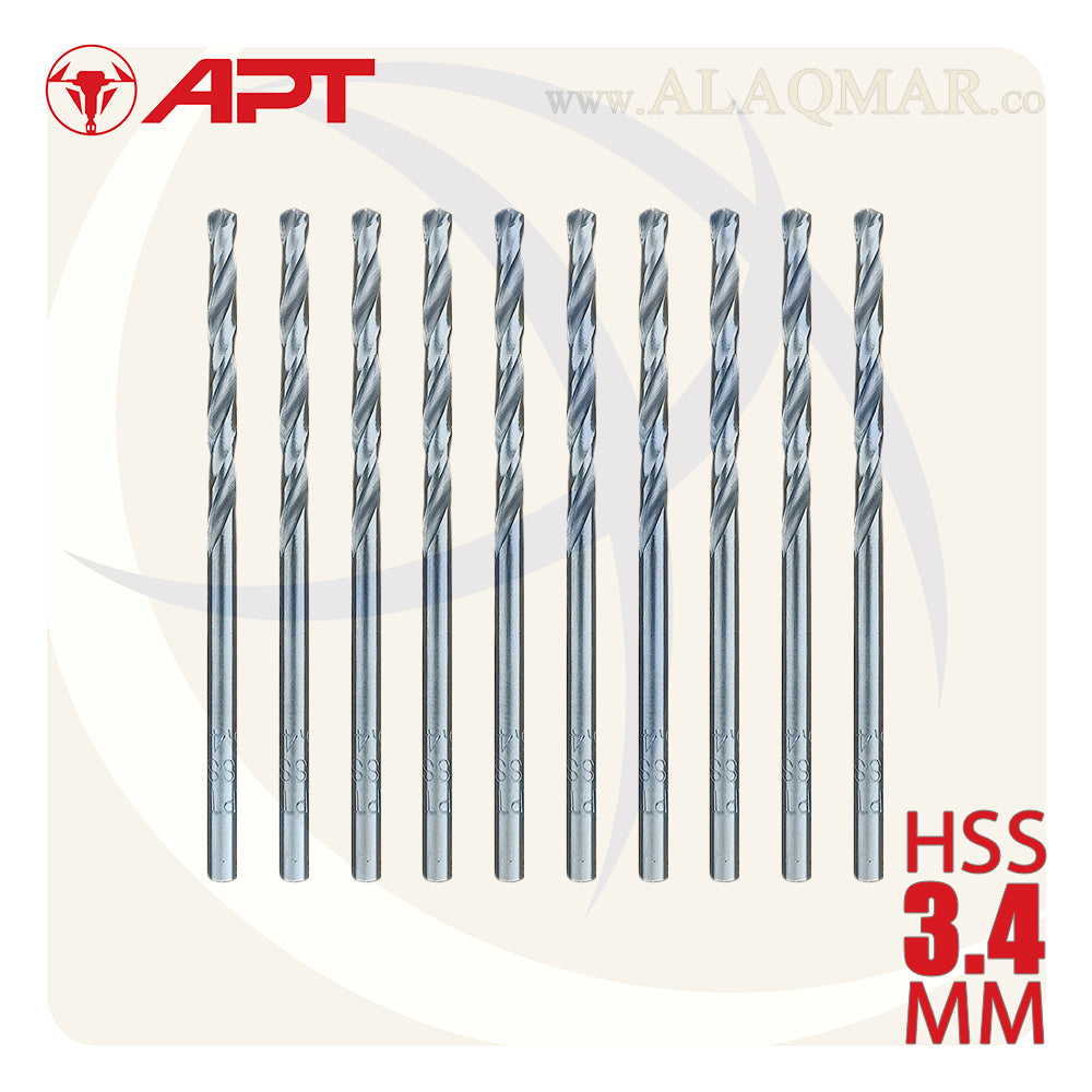 بنط حدادي ابيض 3.40ملي HSS 9640000340 APT