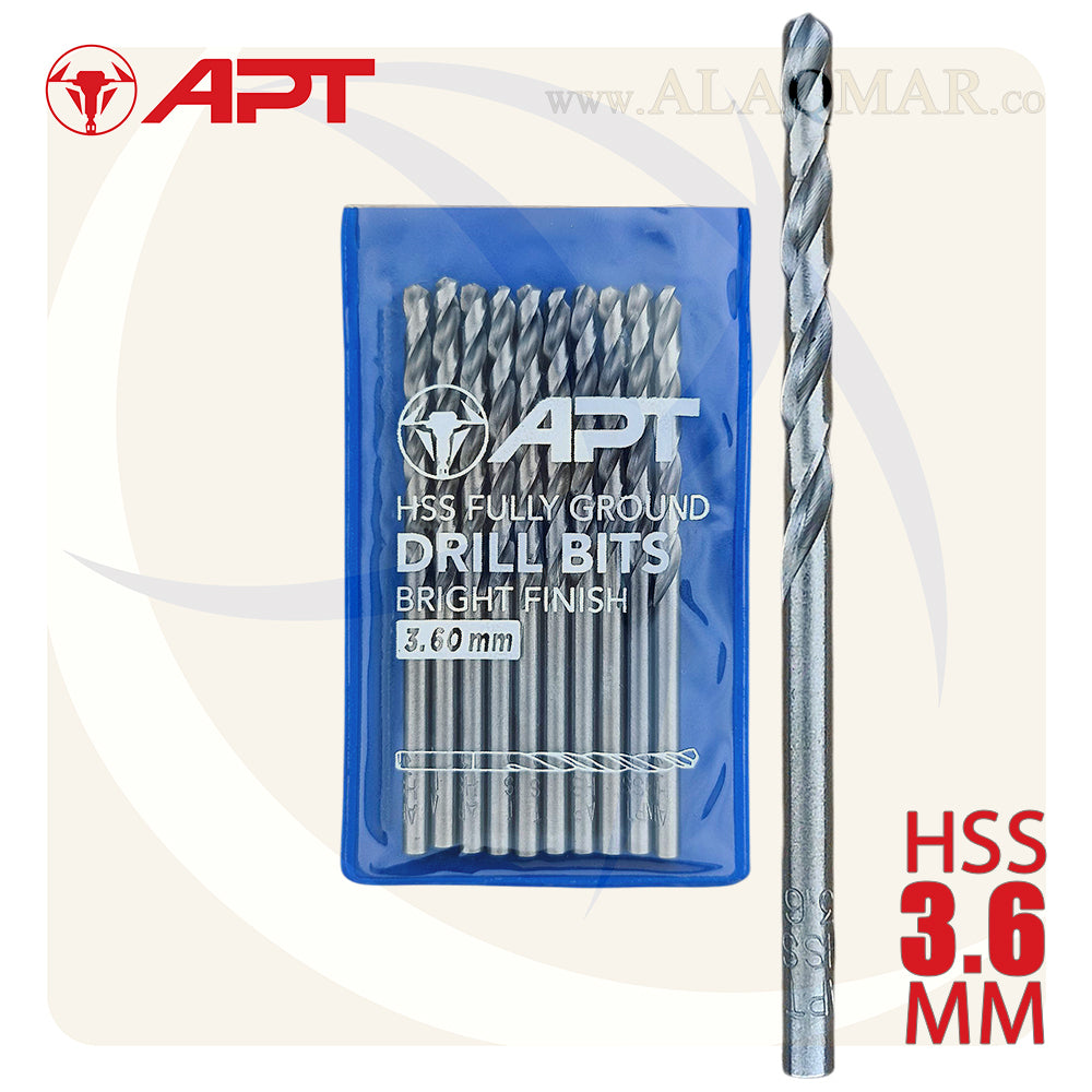 بنط حدادي ابيض 3.60ملي HSS 9640000360 APT