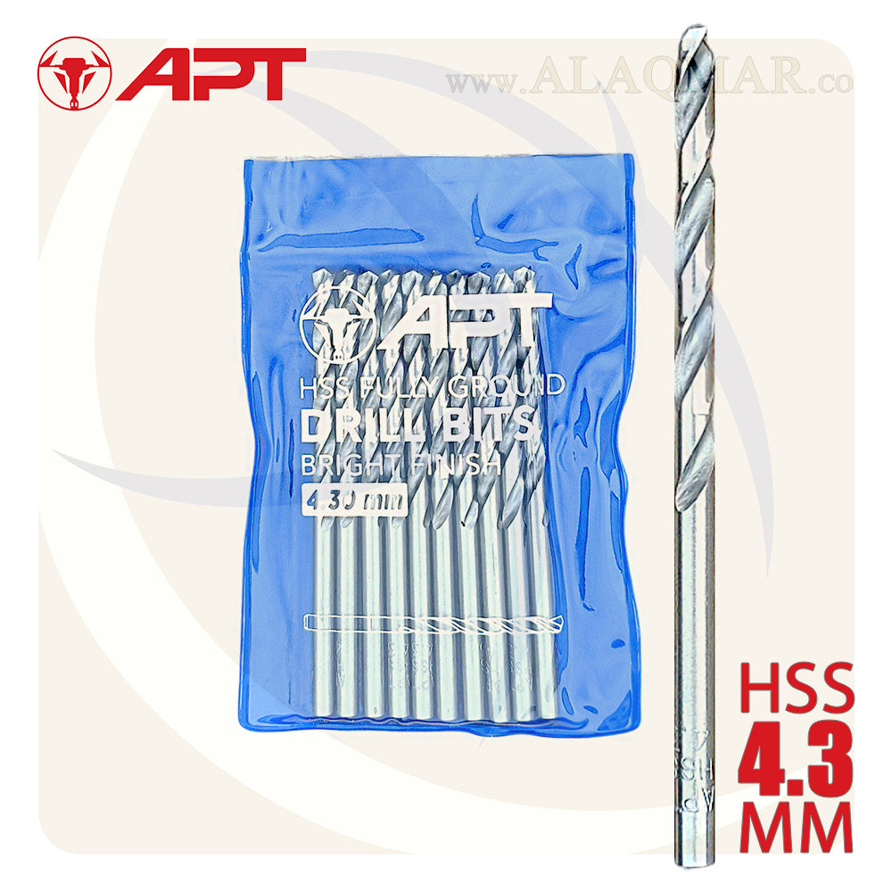 بنط حدادي ابيض 4.30ملي HSS 9640000430 APT
