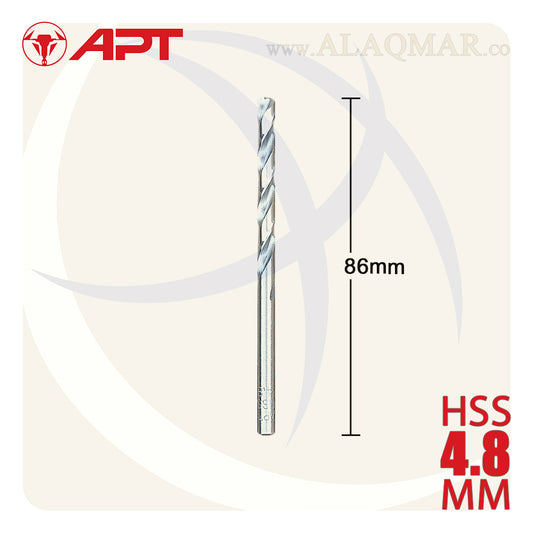 بنط حدادي ابيض 4.80ملي HSS 9640000480 APT