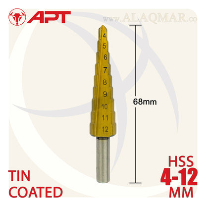 بنط مدرجة هرمي حدادي 4-12ملي HSS APT