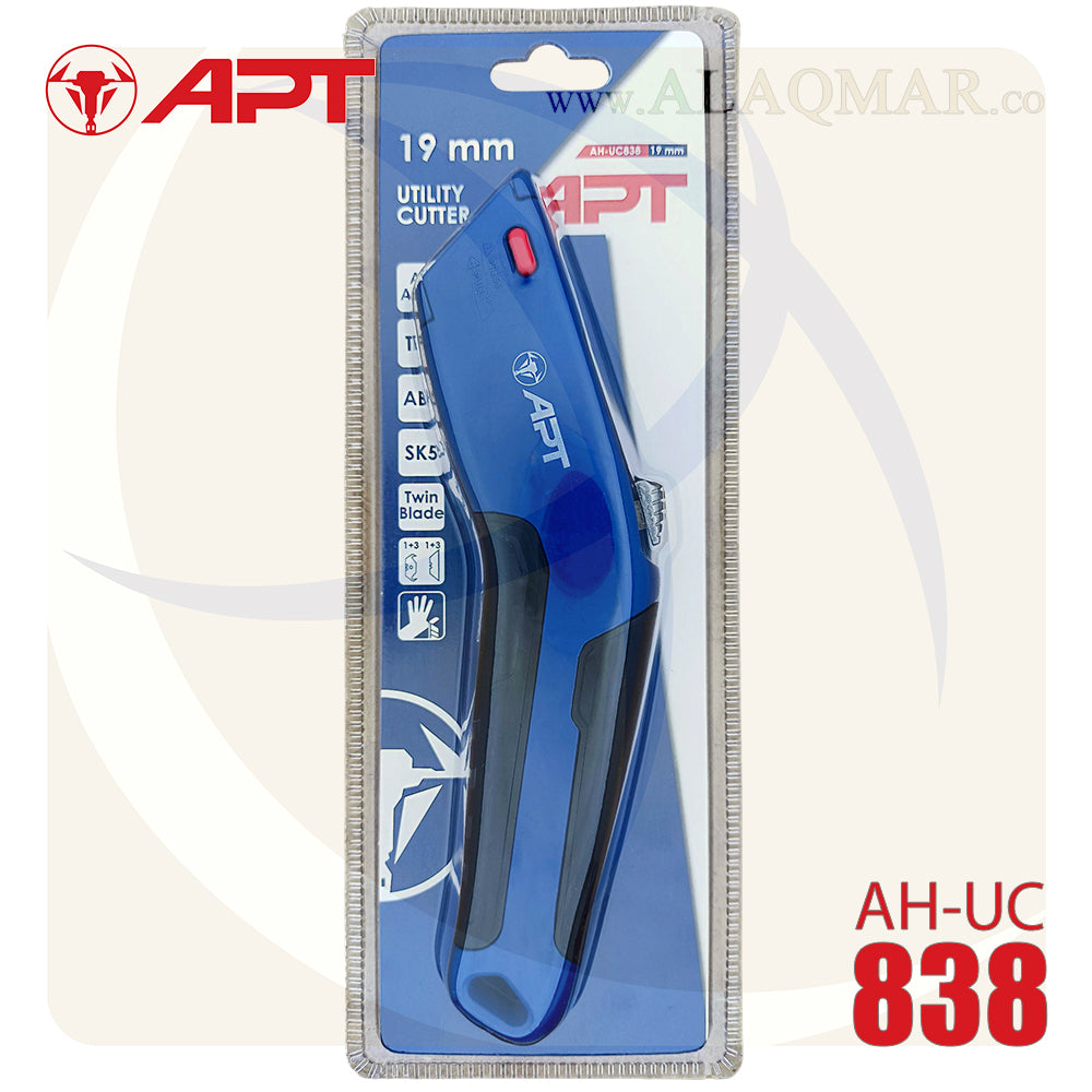 كتر 19ملي مطوة الومنيوم 180جرام 2 مجرة للشفرة (بدون شفرة) AH-UC838 APT