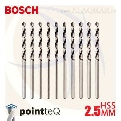 بنط حدادي ابيض 2.50ملي (10قطع) HSS PointTeQ 2608577193 BOSCH