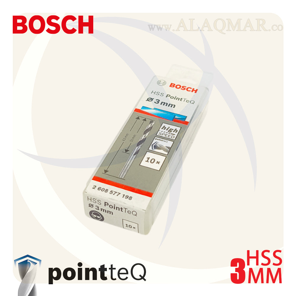 بنط حدادي ابيض 3.00ملي (10قطع) HSS PointTeQ 2608577198 BOSCH