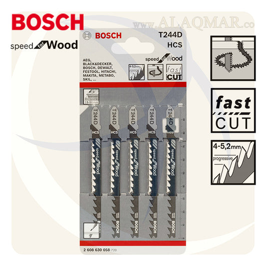 شفرة منشار اركيت خشابي T244D 5قطع 2608630058 BOSCH