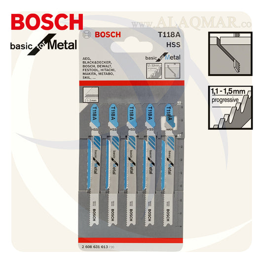 شفرة منشار اركيت معادن T118A 5قطع 2608631013 BOSCH