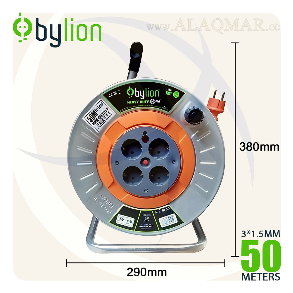 مشترك كهرباء 50متر 4عين جسم معدن 3فرده 1.5ملي MME-50315-F BYLION