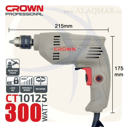 شنيور عادي ي/ش 6.5ملي 300وات CT10125 CROWN
