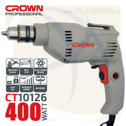 شنيور عادي ي/ش 10ملي 400وات CT10126 CROWN