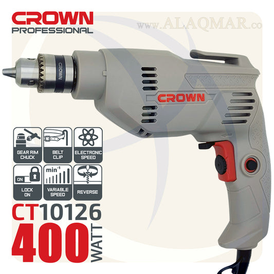 شنيور عادي ي/ش 10ملي 400وات CT10126 CROWN