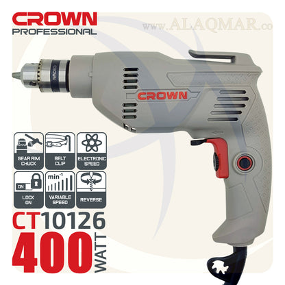 شنيور عادي ي/ش 10ملي 400وات CT10126 CROWN