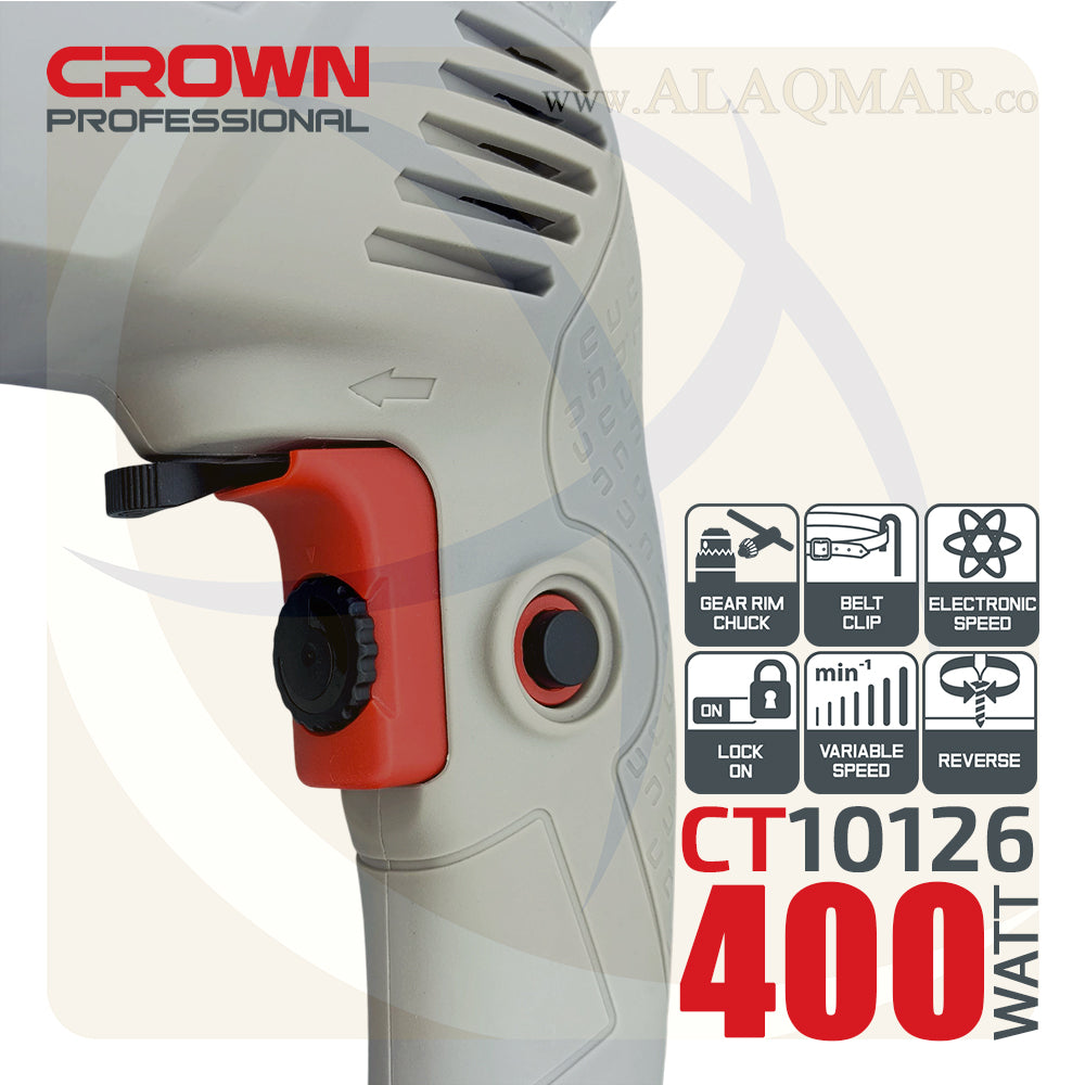 شنيور عادي ي/ش 10ملي 400وات CT10126 CROWN