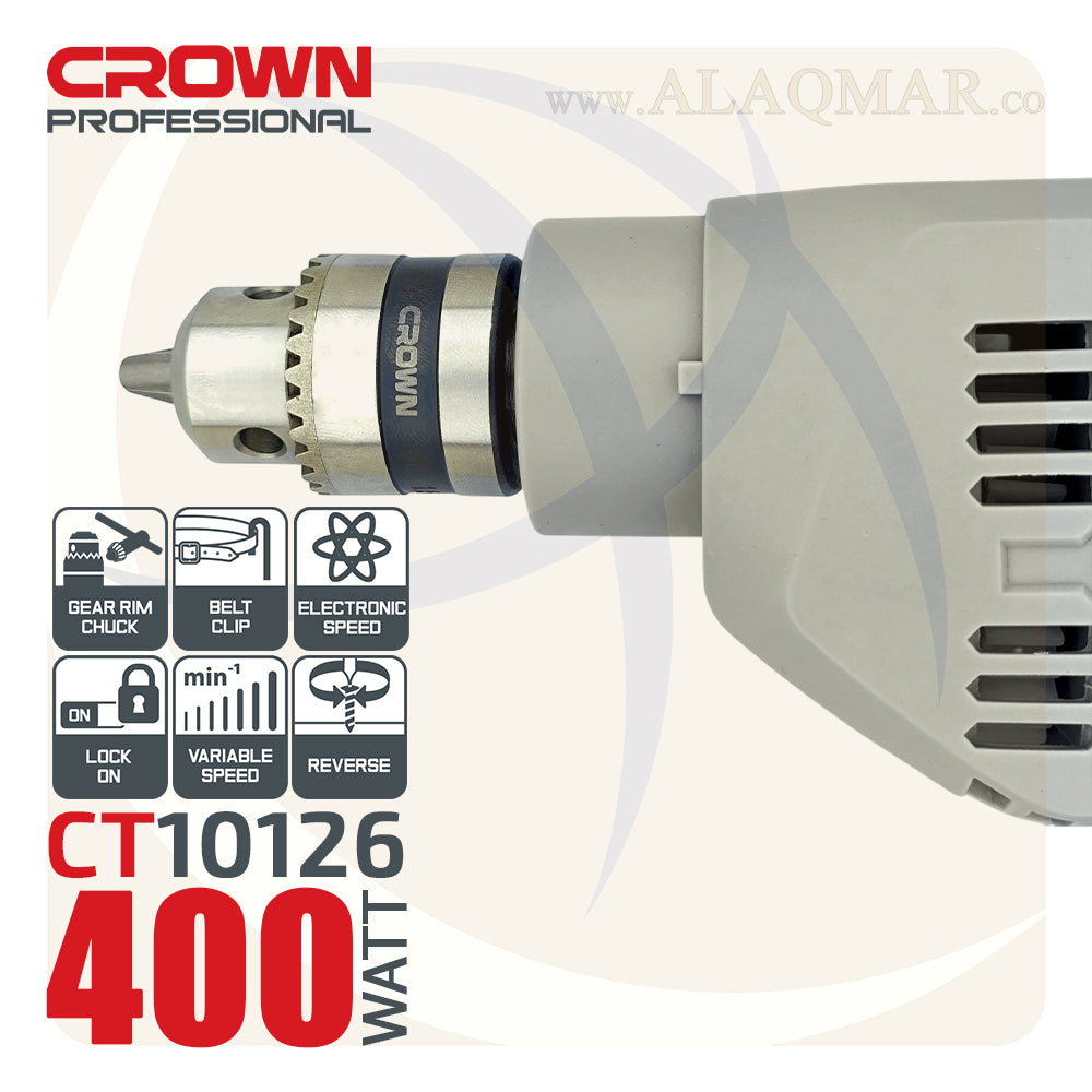 شنيور عادي ي/ش 10ملي 400وات CT10126 CROWN