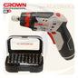 مفك بطارية حل و ربط مسدس 1/4بوصة 3.6فولت 4نيوتن 1.5امبير Li-Ion + سنون CT22024 CROWN