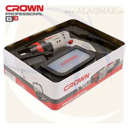 مفك بطارية حل و ربط مسدس 1/4بوصة 3.6فولت 4نيوتن 1.5امبير Li-Ion + سنون CT22024 CROWN