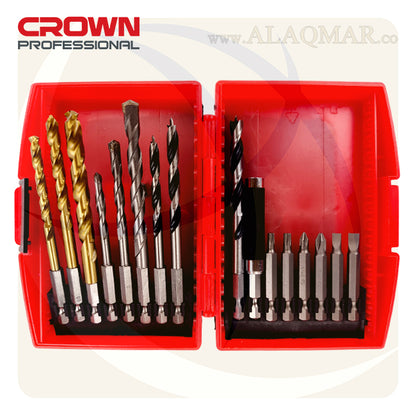 طقم بنط و سنون مفك 1/4بوصة 16ق CTSBP0102 CROWN