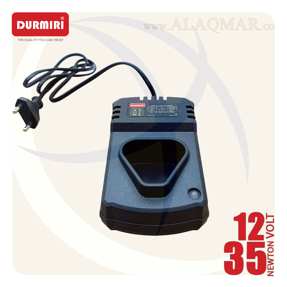 شنيور بطارية دقاق برشلس 12فولت 35نيوتن ظرف معدن 10ملي 2بطارية 2امبير Li-Ion + كيت DM-1134 DURMIRI