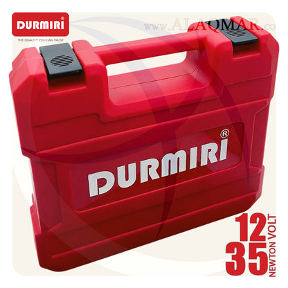 شنيور بطارية دقاق برشلس 12فولت 35نيوتن ظرف معدن 10ملي 2بطارية 2امبير Li-Ion + كيت DM-1134 DURMIRI