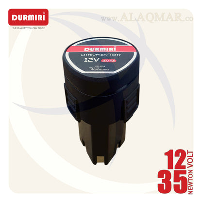 شنيور بطارية دقاق برشلس 12فولت 35نيوتن ظرف معدن 10ملي 2بطارية 2امبير Li-Ion + كيت DM-1134 DURMIRI