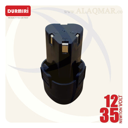 شنيور بطارية دقاق برشلس 12فولت 35نيوتن ظرف معدن 10ملي 2بطارية 2امبير Li-Ion + كيت DM-1134 DURMIRI