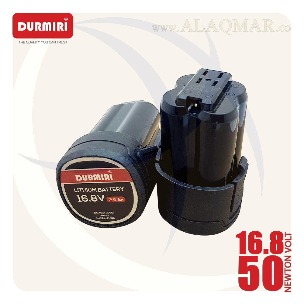 شنيور بطارية دقاق برشلس 16.8فولت 50نيوتن ظرف معدن 10ملي 2بطارية 2امبير Li-Ion + كيت DM-1135 DURMIRI