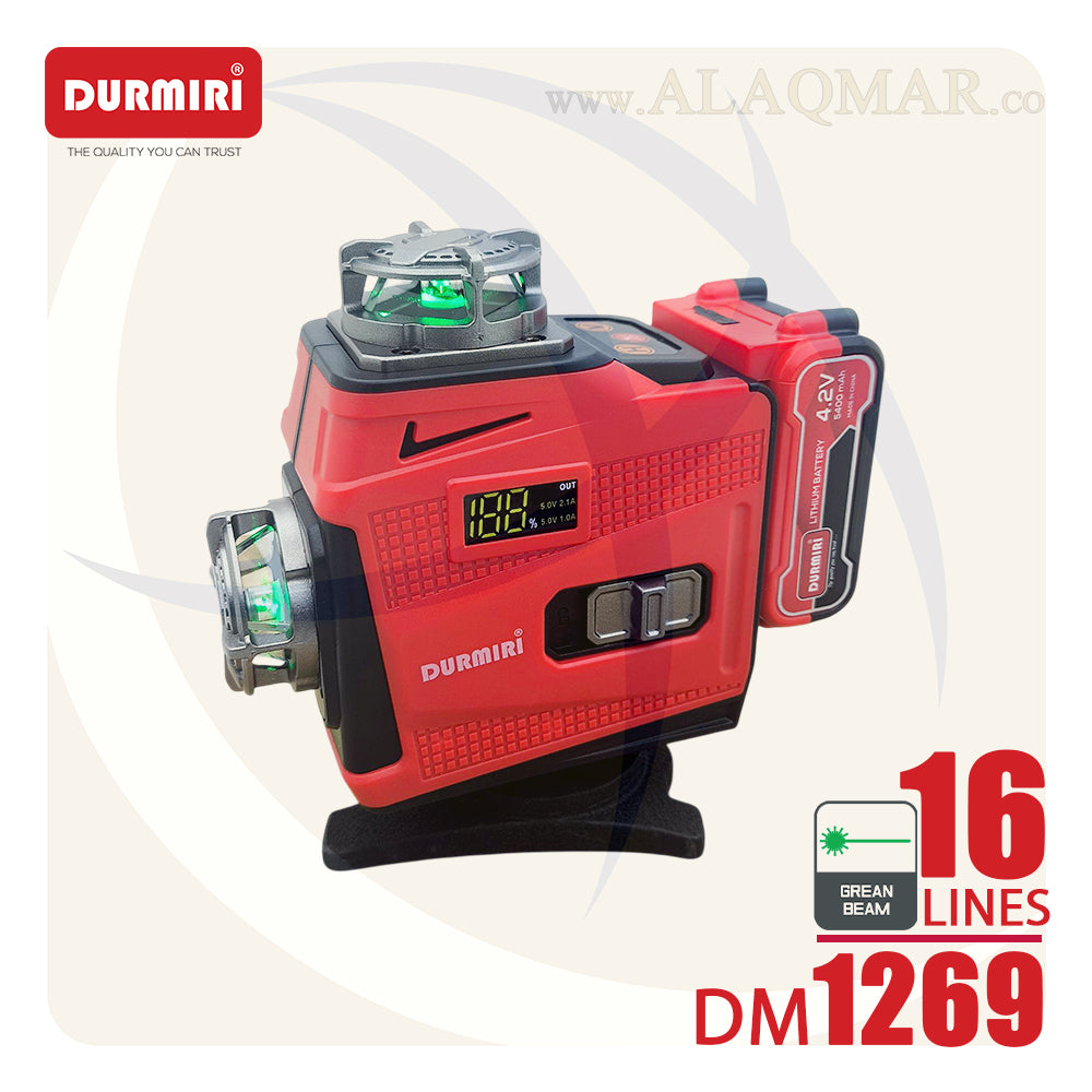 ميزان ليزر 16خط 30متر (4*360درجة)  خط اخضر DM-1269 DURMIRI
