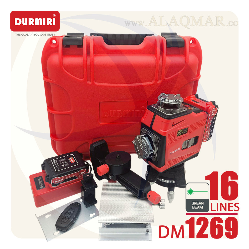 ميزان ليزر 16خط 30متر (4*360درجة)  خط اخضر DM-1269 DURMIRI