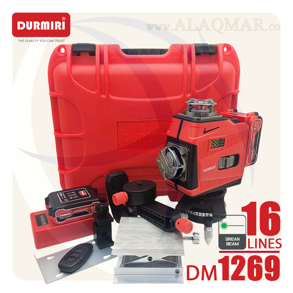 ميزان ليزر 16خط 30متر (4*360درجة)  خط اخضر DM-1269 DURMIRI