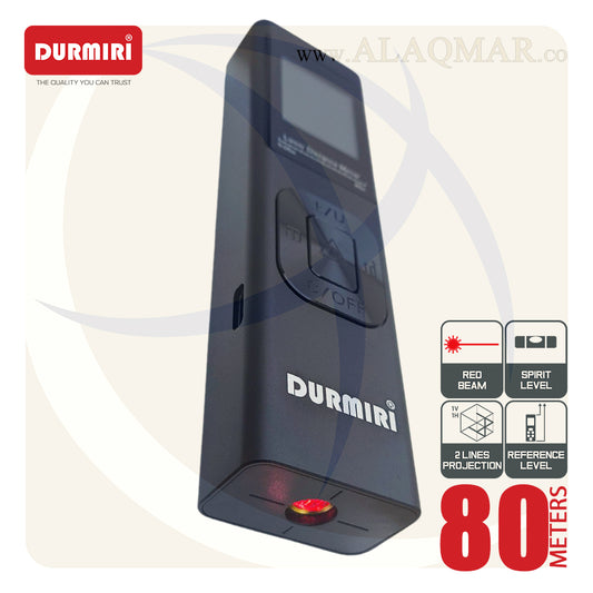 متر ليزر 80متر + ميزان ليزر 2خط 15متر  خط احمر DM-1485 DURMIRI