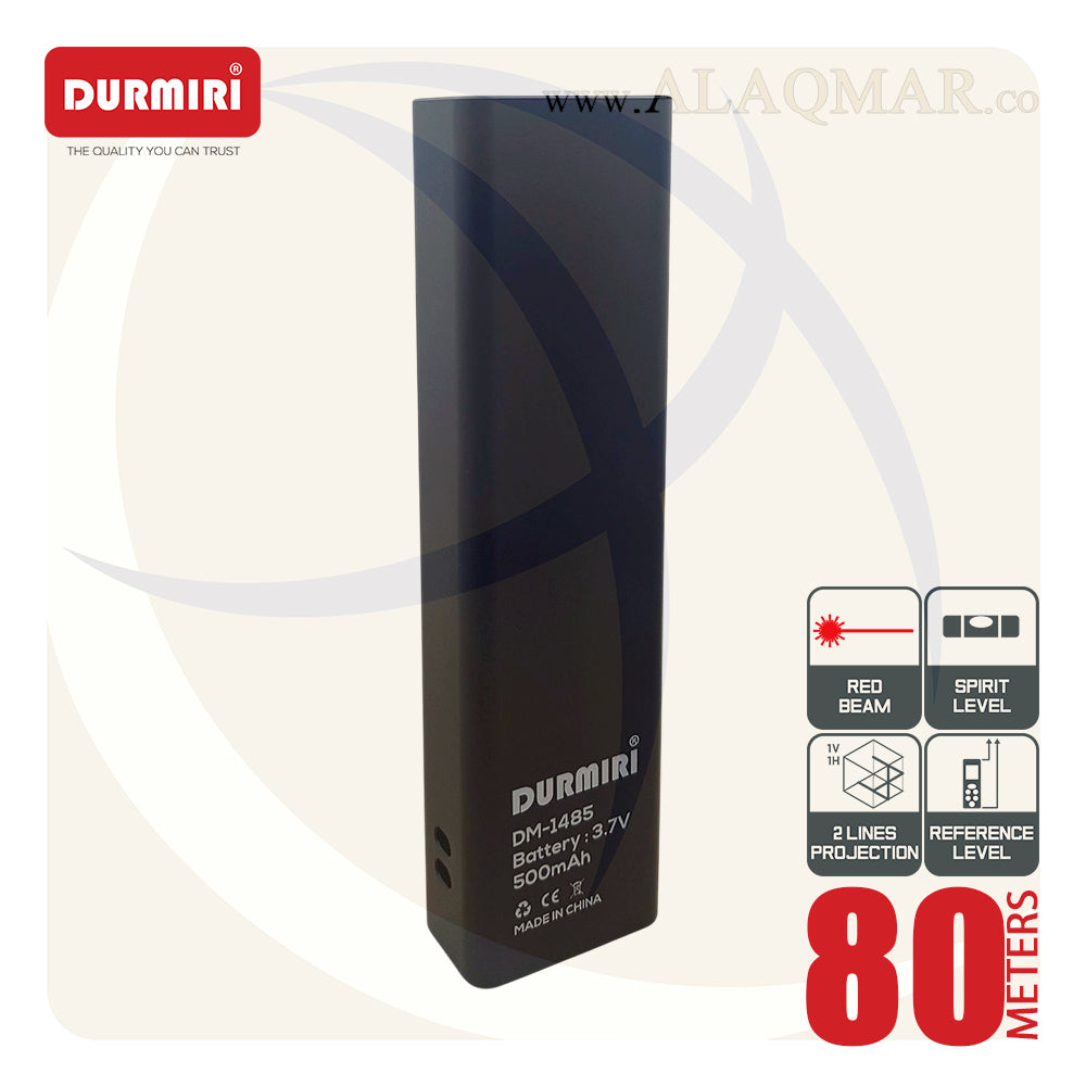 متر ليزر 80متر + ميزان ليزر 2خط 15متر  خط احمر DM-1485 DURMIRI